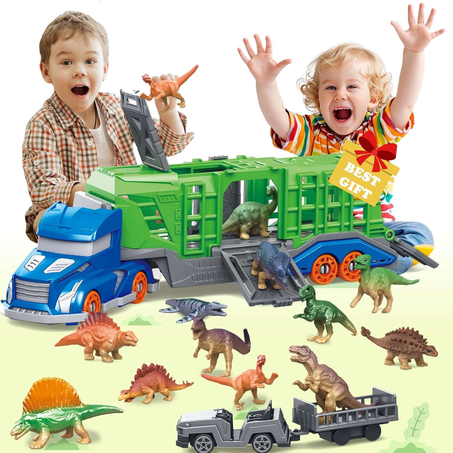 Kids Toys Videos - Dinosaur Animal Transport Vehicle Toy Set