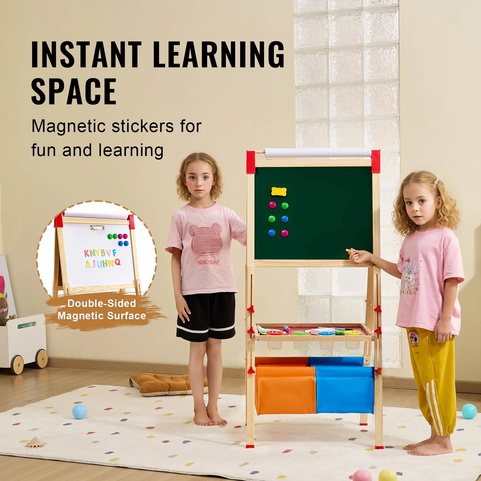 Kids Art Easel - for Kids Girl SucceBuy Children Magnetic