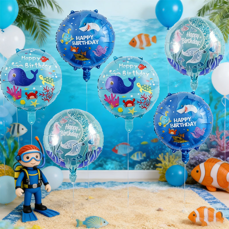 Water Balloon Set - 6pcs Ocean Theme Party Balloons Set