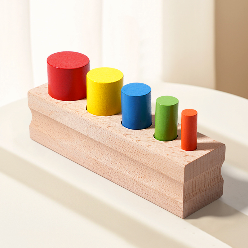 Kid Toys Ads - Montessori Wooden Colorful Knob Cylinder Block