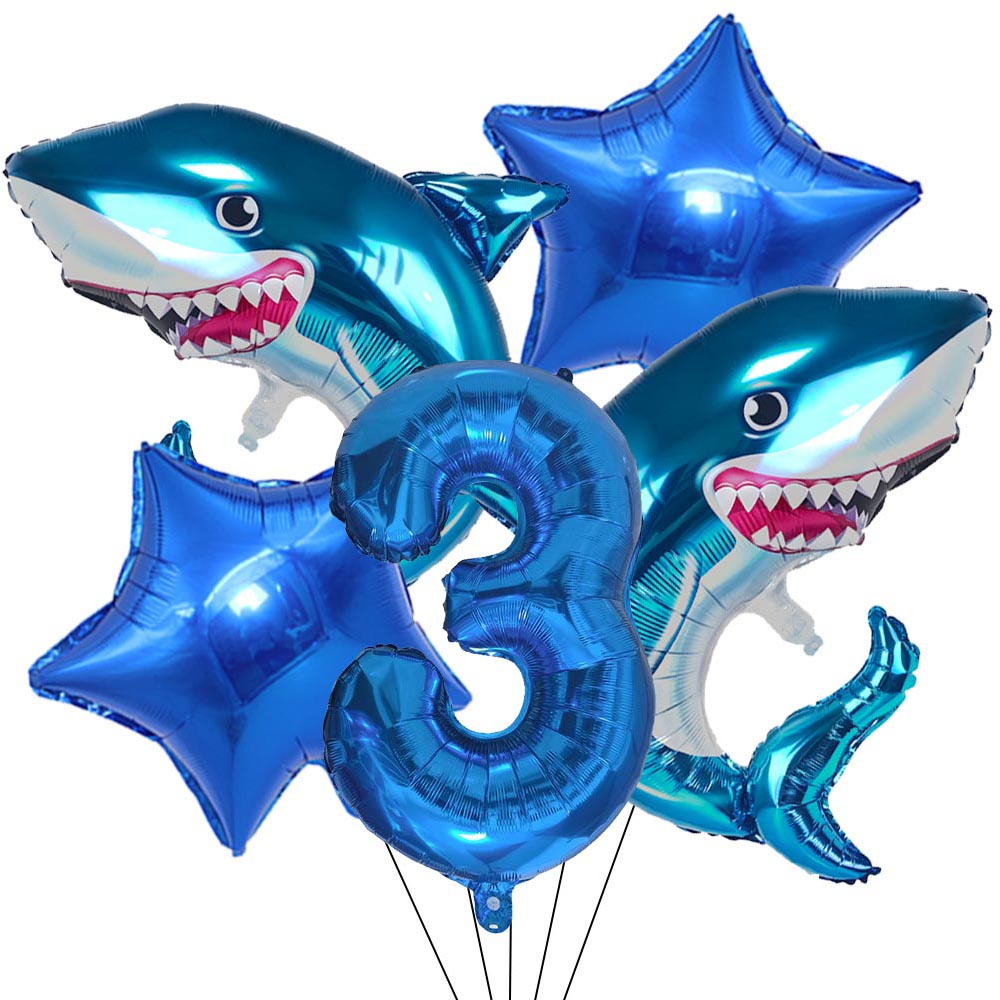 Water Balloon Set - 5pcs Cartoon Blue Shark Number Digital