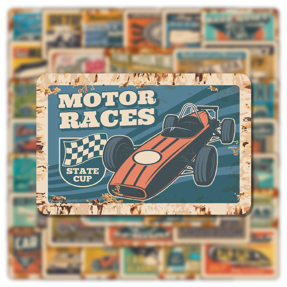 10/30/50pcs Retro Ads Car Stic - Kid Toys Ads 评论和价格