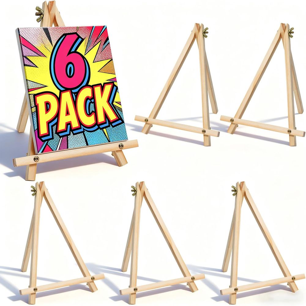 6 Pack 9 Inch Wood Easels, Tab - Kids Art Easel 评论和价格