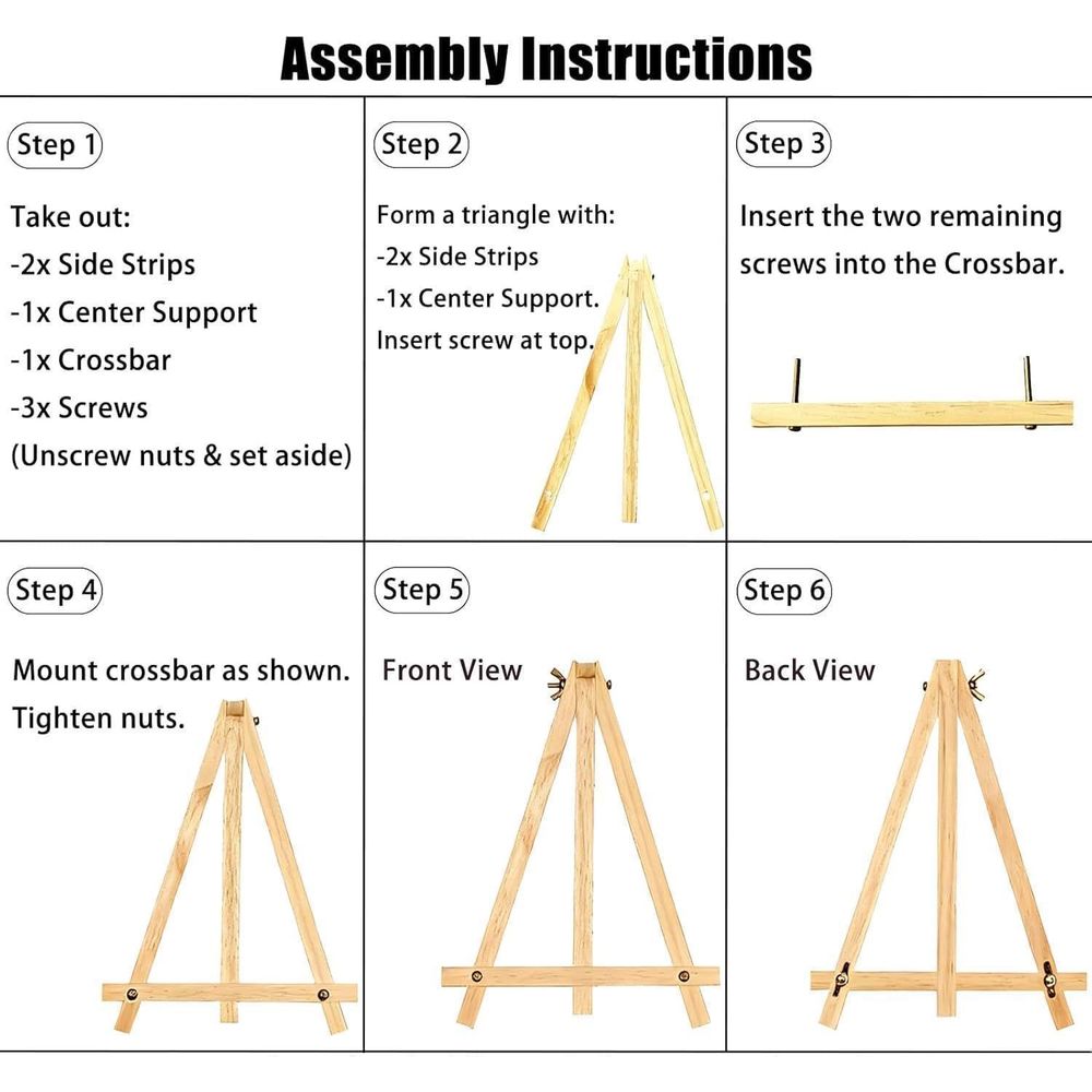 6 Pack 9 Inch Wood Easels, Tab - Kids Art Easel 评论和价格