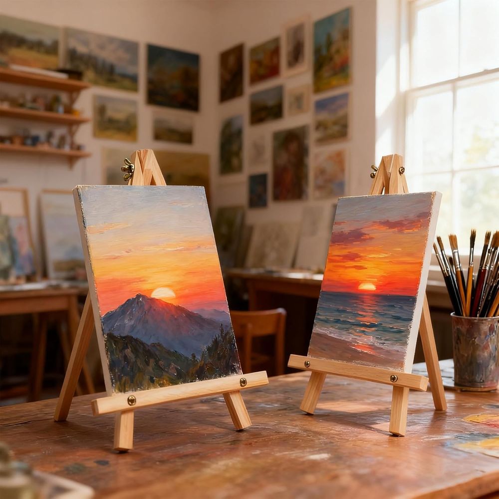 6 Pack 9 Inch Wood Easels, Tab - Kids Art Easel 评论和价格