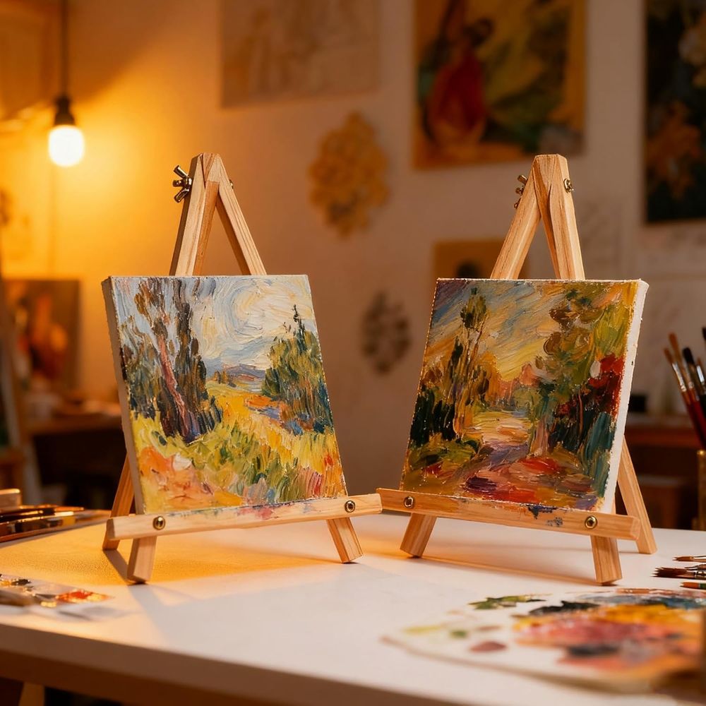 6 Pack 9 Inch Wood Easels, Tab - Kids Art Easel 评论和价格