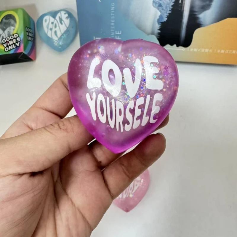 1pcs Glitter Heart Shaped Sque - Kids Toys Quotes 评论和价格