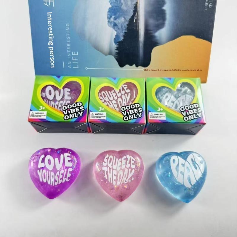 1pcs Glitter Heart Shaped Sque - Kids Toys Quotes 评论和价格