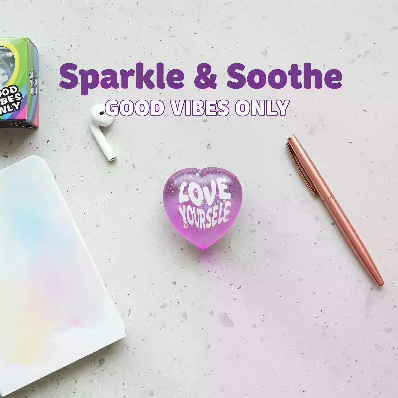 Soft Glitter Heart Squeeze Toy - Kids Toys Quotes 评论和价格