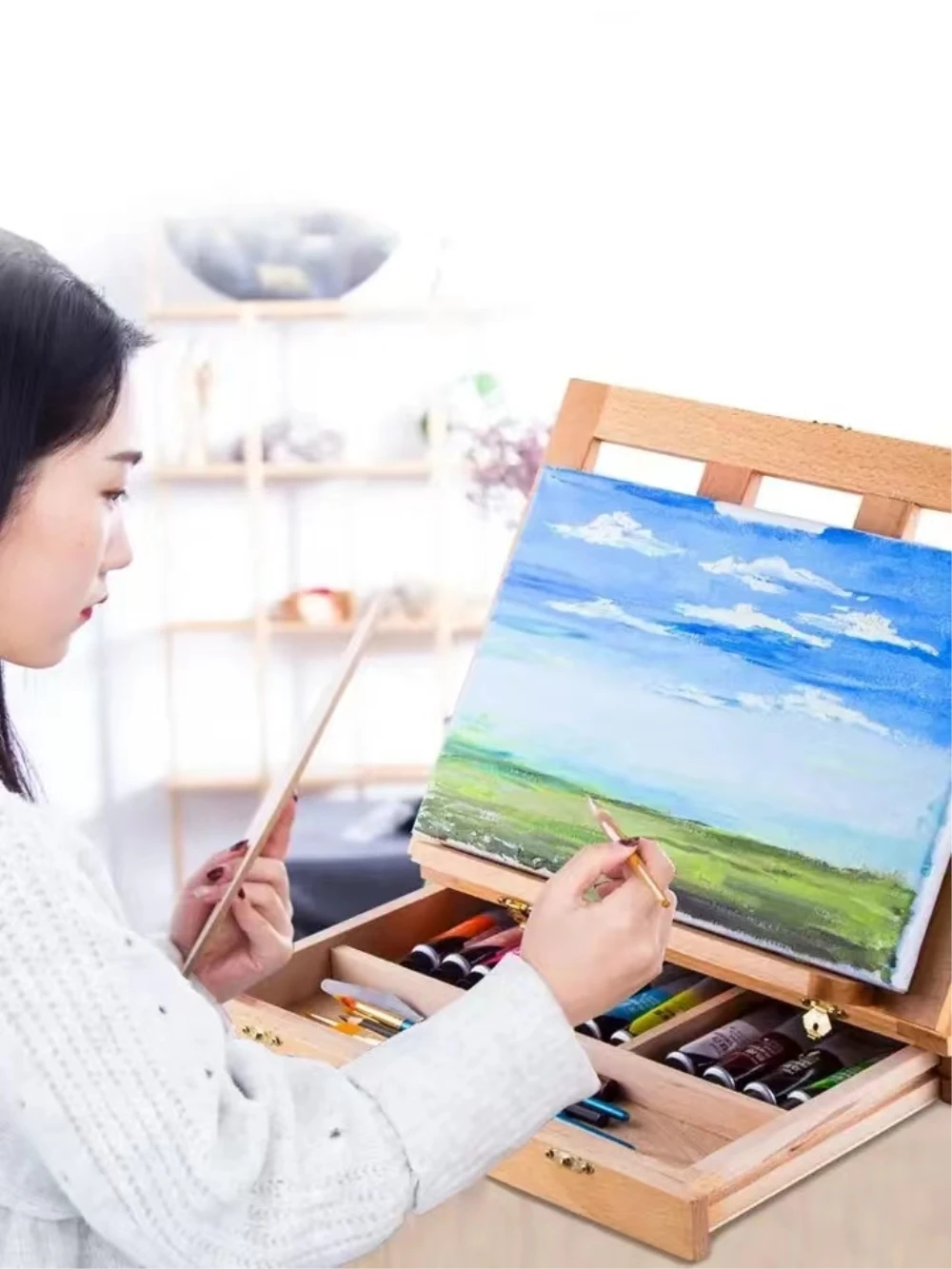 Portable Wooden Table Easel fo - Kids Art Easel 评论和价格
