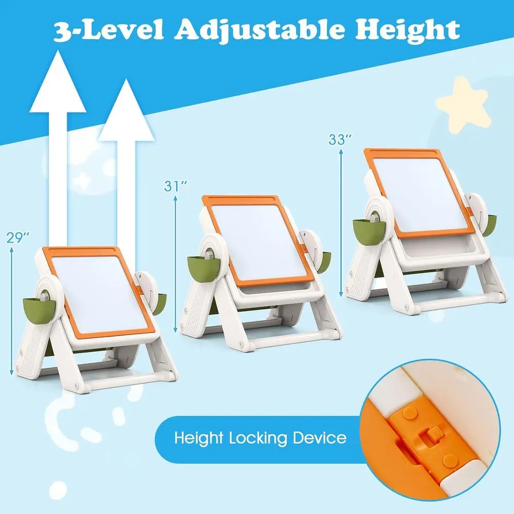 Height-Adjustable Art Easel wi - Kids Art Easel 评论和价格