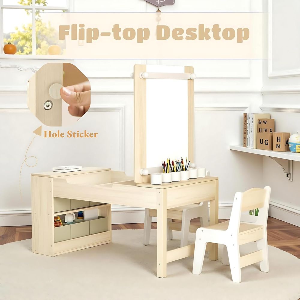 Kids Art Table and Chairs Set, - Kids Art Easel 评论和价格