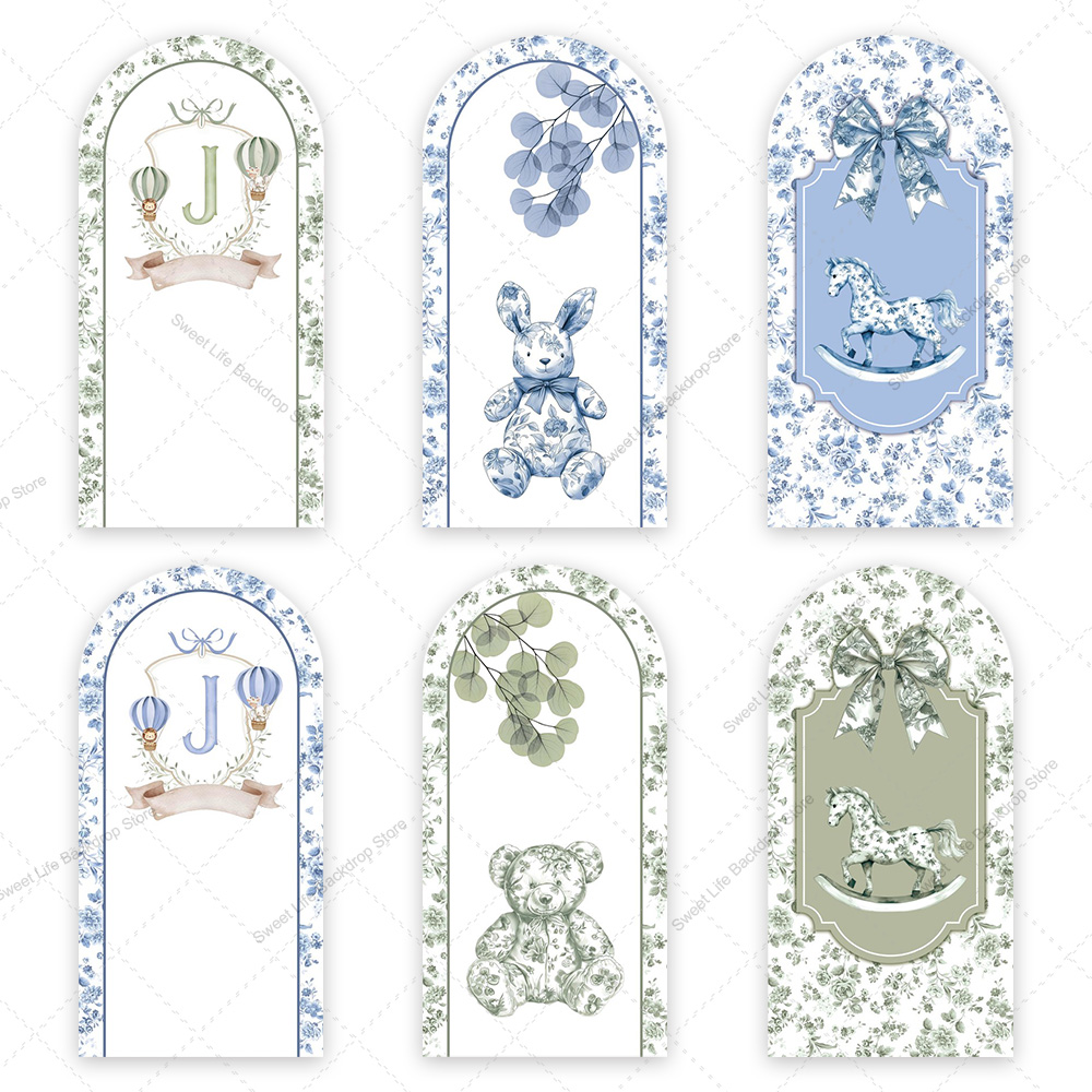Blue Green Floral Bow Arch Bac - Kids Toys Names 评论和价格