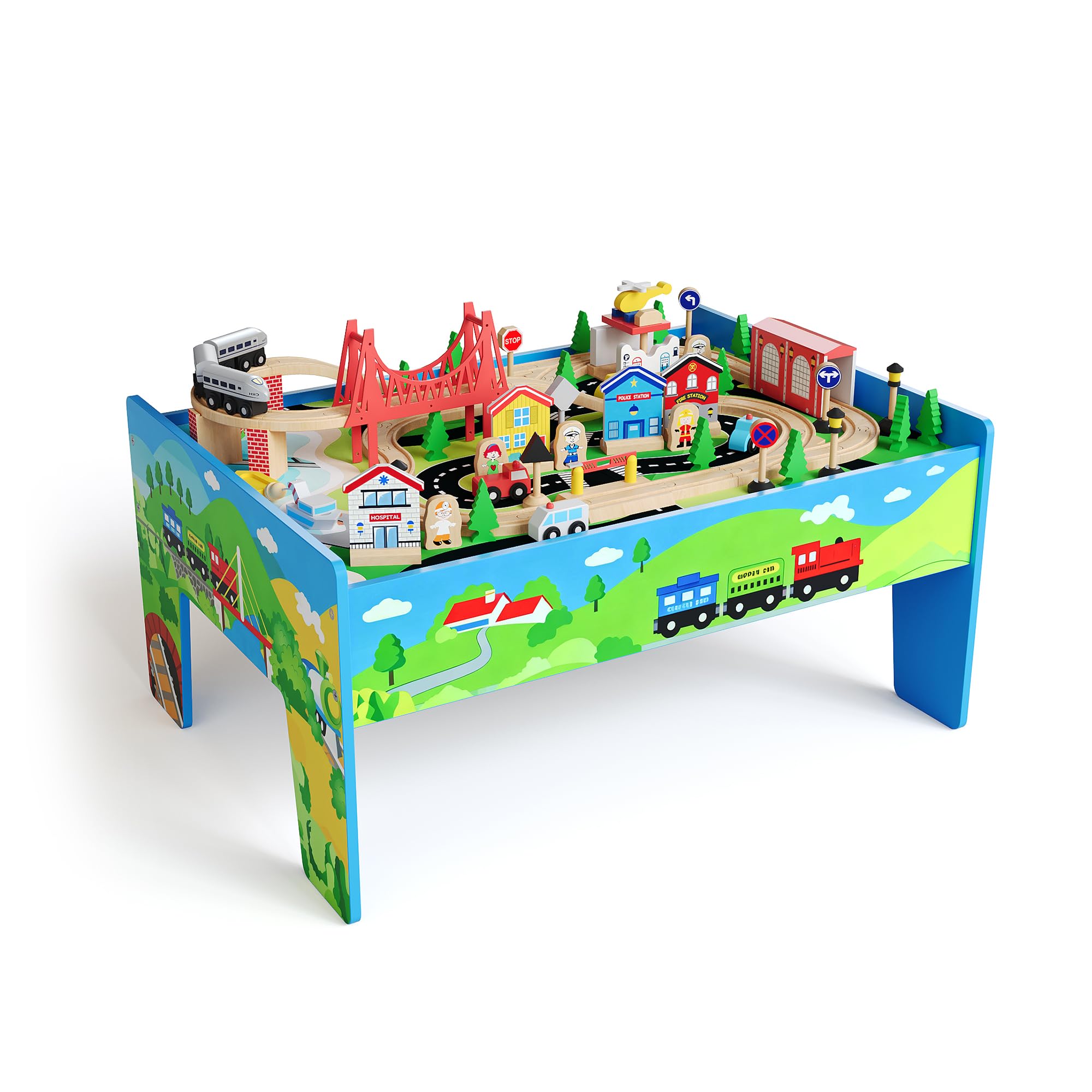 78PCS 4-in-1 Wooden Train Tabl - Kids Art Easel 评论和价格