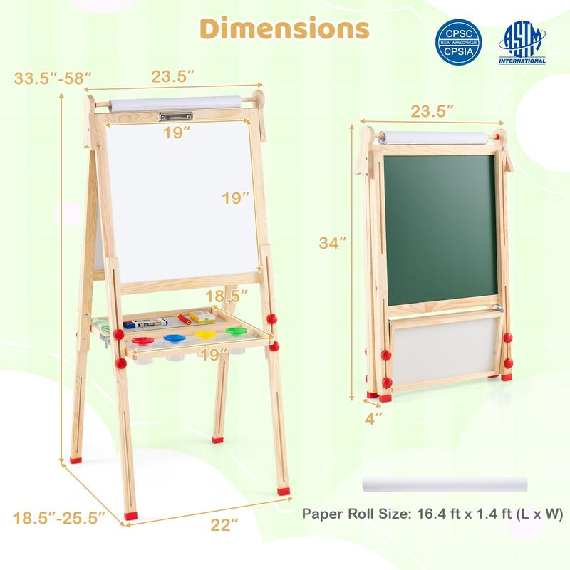 3-in-1 Double-Sided Folding Wo - Kids Art Easel 评论和价格
