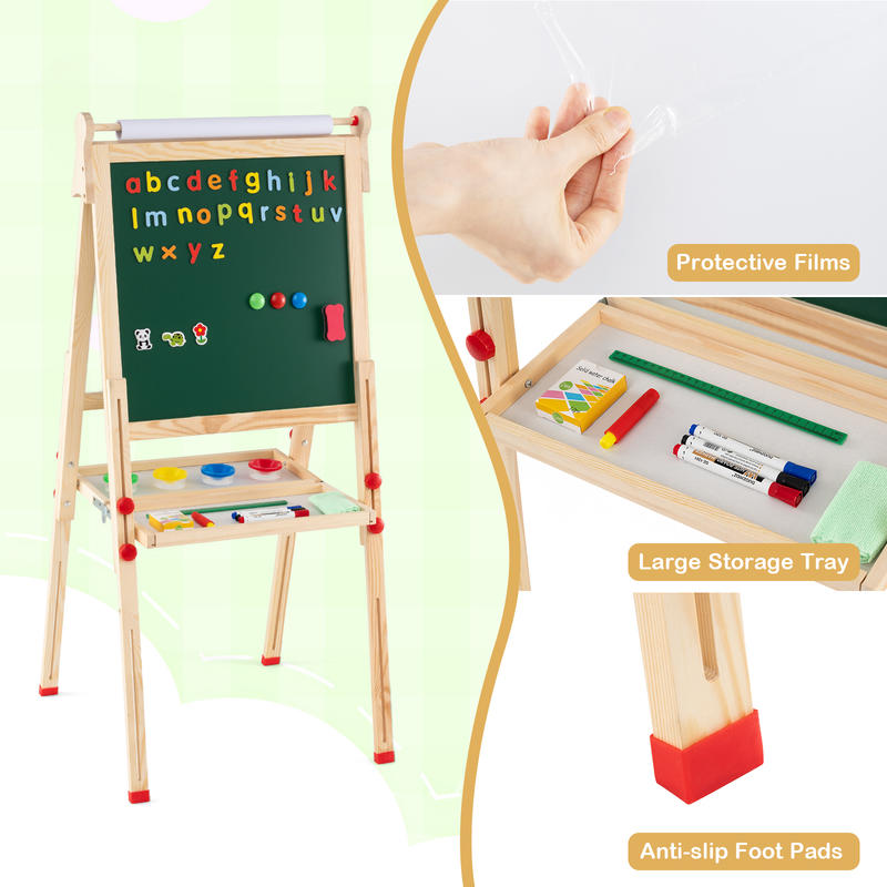 3-in-1 Double-Sided Folding Wo - Kids Art Easel 评论和价格