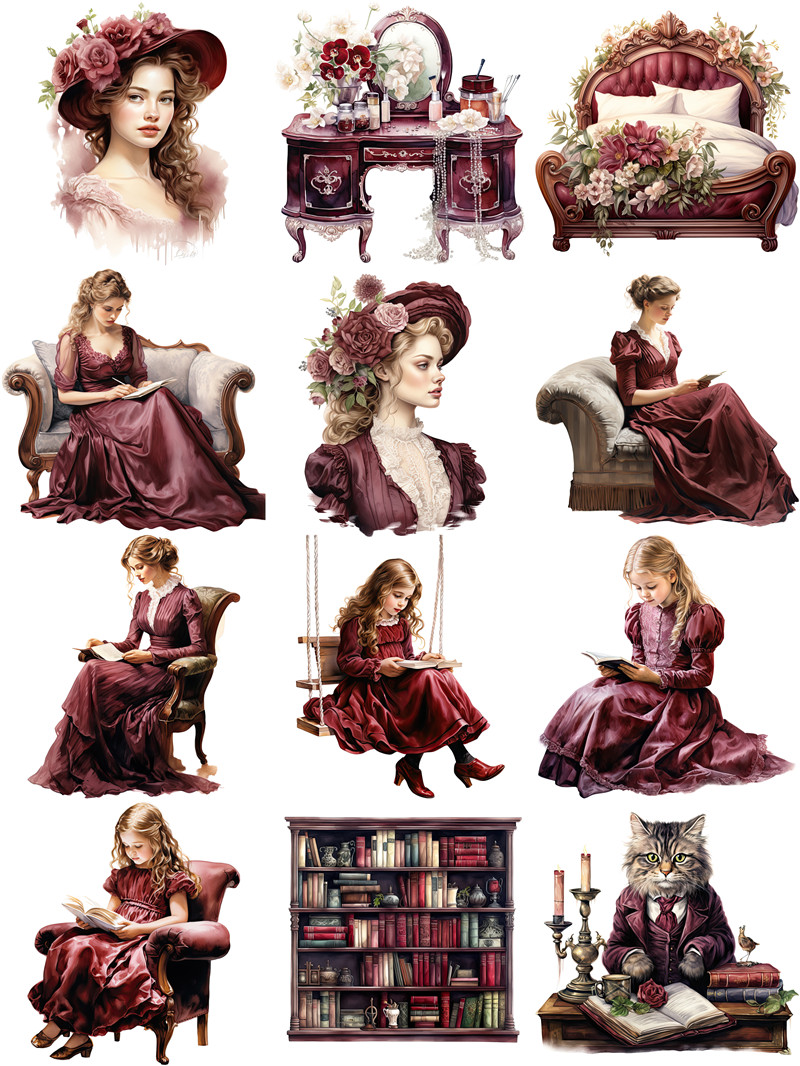 Retro Victoria Lady Stickers C - Kids Toys Victoria 评论和价格