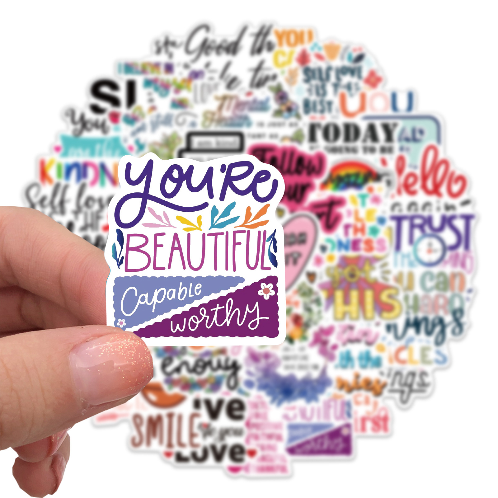 10/52PCS Inspirational Sticker - Kids Toys Quotes 评论和价格